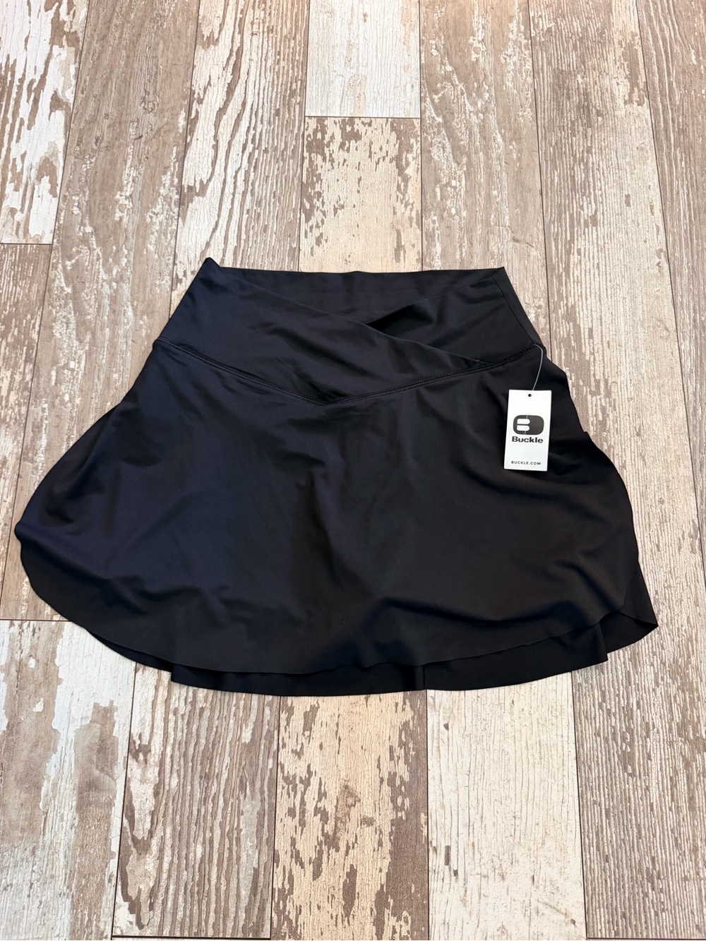 Buckle Women's Black Cross Front Athletic Skirt With Shorts Size Small